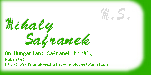 mihaly safranek business card